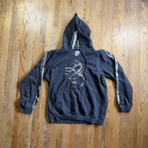Legendary Whitetails Hoodie Mens XL Gray Deer Antler Camo Sleeve Fleece Hunting